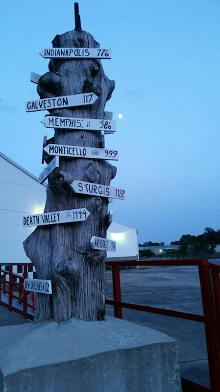 Znak informacyjny na pniu drzewa